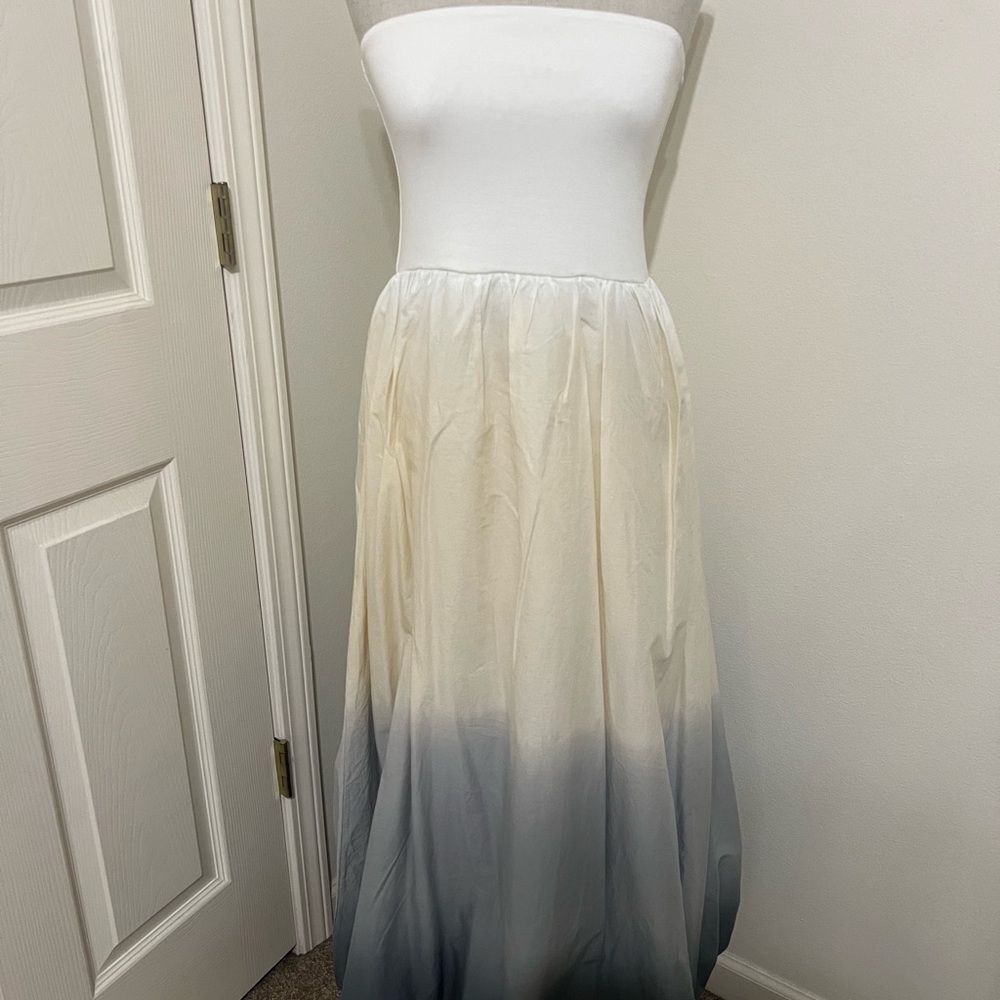 Zara Combination Ombre Maxi Bubble Hem Dress Size M Like New Condition